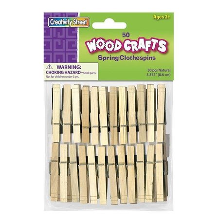 PACON CORPORATION Pacon CK-365801BN Spring Clothespins - Pack of 6 - 50 Per Pack CK-365801BN